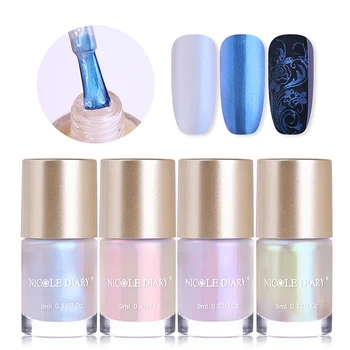 

NICOLE DIARY 5/4/2 Bottles Shell Series Stamping Polish Shell Nail Art Stamping Polish Shiny Glitter Nail Art varnish Varnish