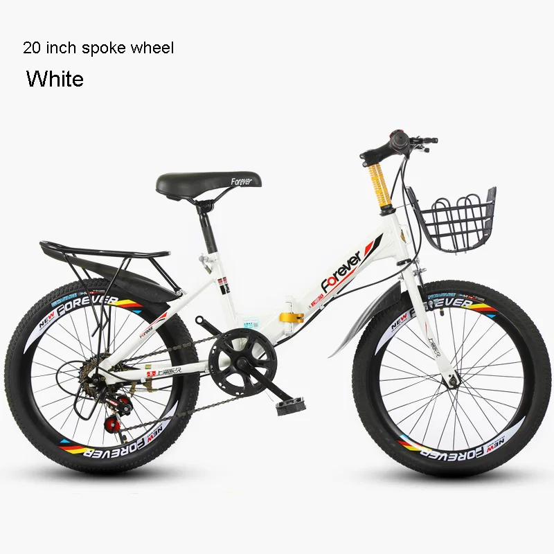 Single speed W FT 20 дюймовая детская горный велосипед складной Велосипедный спорт с одной скоростью и 6 переменная скорость/детский велосипед студент подарок куртка из искусственной кожи для мальчиков и девочек - Цвет: Single speed W FT