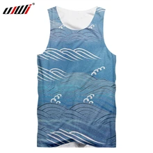 UJWI, новинка, ретро, японский тренд, Мужская майка, 3D принт, унисекс, волна и укийо-е, футболка, Harajuku, большой размер, поставщики