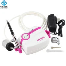 OPHIR 0,3 мм двойного действия Аэрограф Комплект с мини воздушный компрессор для украшения торта модель краска хобби комплект распылителей Краски_ AC094W+ AC005