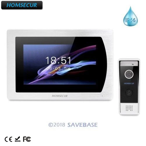 HOMSECUR 7&quot Wired Video&ampAudio Home Intercom With Call Transfer &amp Motion Detection For House/Flat BC031-B + BM717-S |