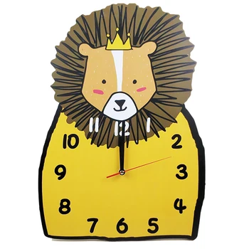 

Lion Mute Cartoon Wall Clock Children Livingroom Bedroom Cute Wall Clock Kindergarten Classroom Cartoon Clock