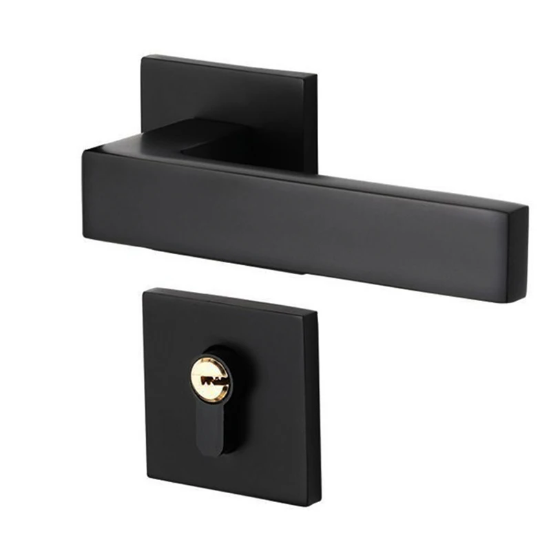 

Newly Black Mute Door Lock Set Reversal Door Lock Kit for 35-50mm Doors Zinc Alloy Handle XSD88