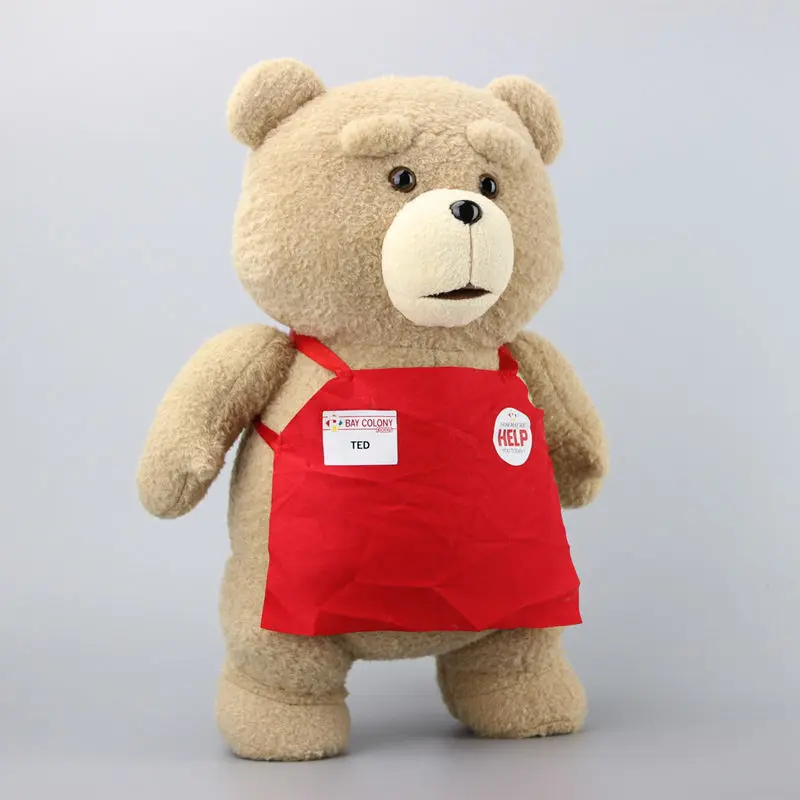 Big Size 18" 45 CM Teddy Bear in Red Apron Cute Cartoon Plush Toys Soft Stufffd Dolls BrinquedoChildren X'mas Gift
