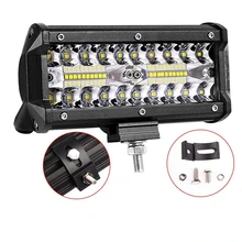 1 pces 7 polegada 120w 12v 24v led barra de luz combo luzes led luzes condução à prova dwaterproof água led trabalho nevoeiro luzes
