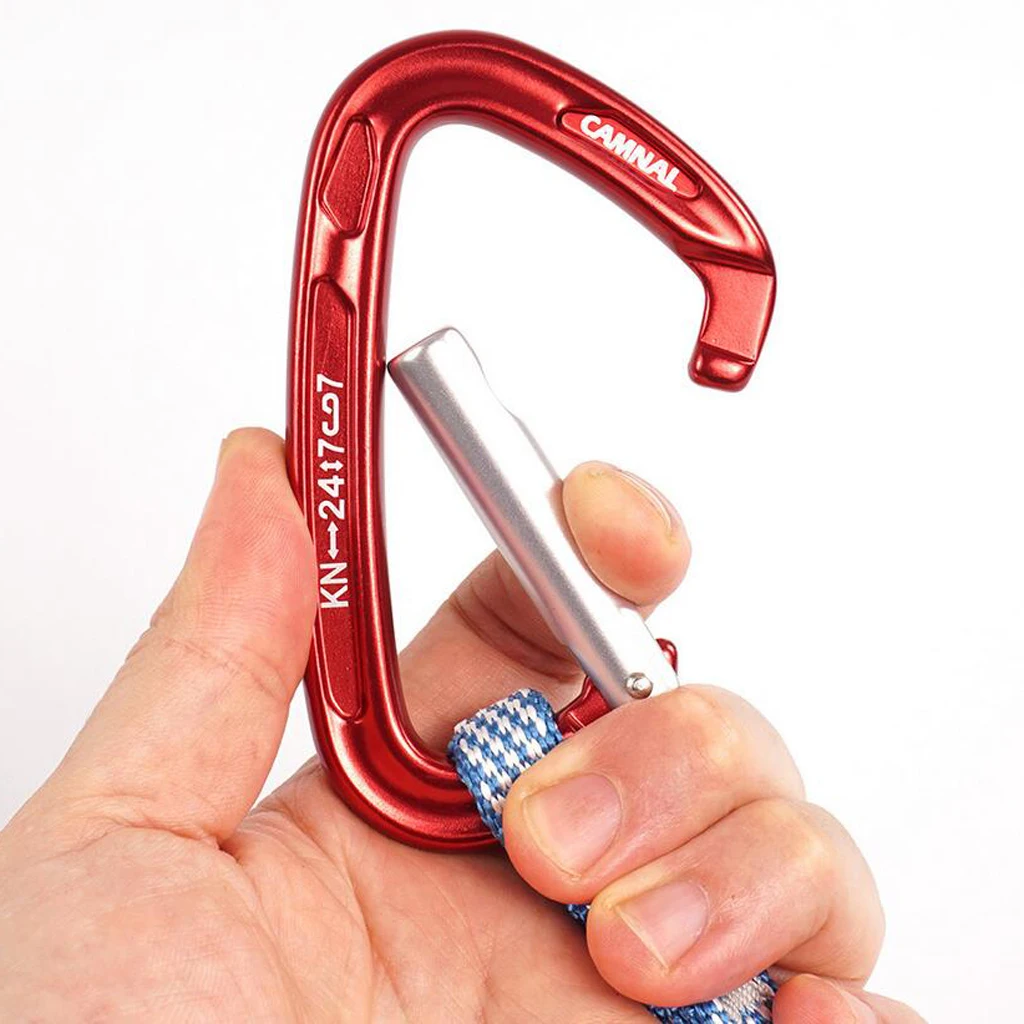 24KN Aluminum Magnesium Alloy Rock Climbing  Hiking Carabiner D-Ring Snap Clip Hook Buckle Keychain