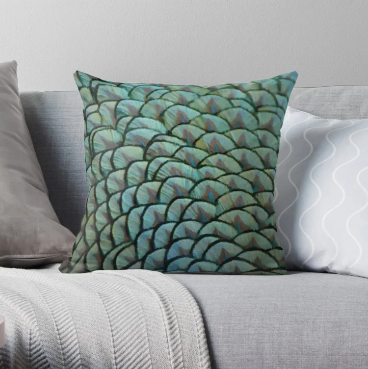 Beautiful Elegant Peacock Feathers Pillow Covers Cases Pattern