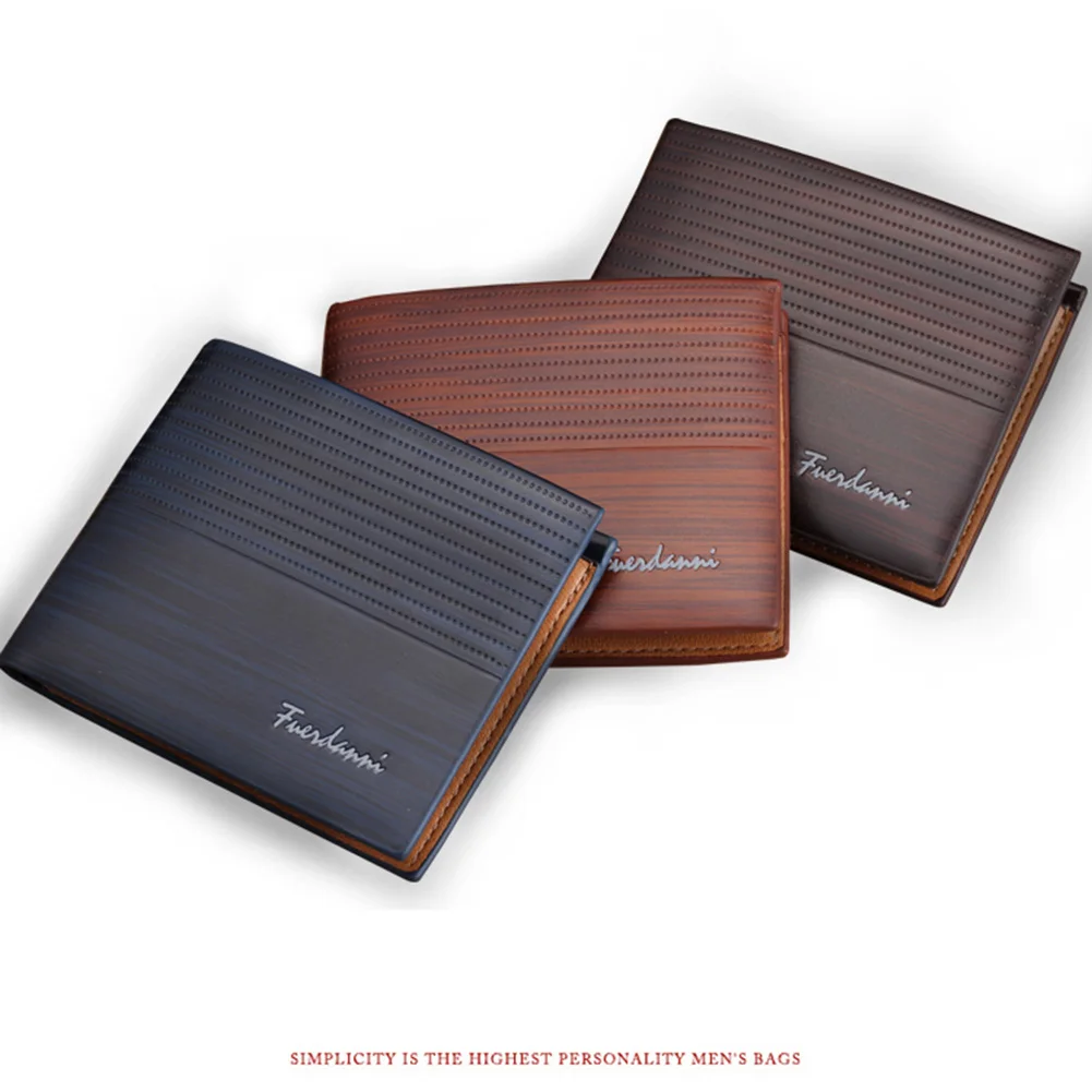 

Vintage Men PU Leather Wallet Short Slim Purses Money Credit Card Holder Wallets Bag Best Sale-WT
