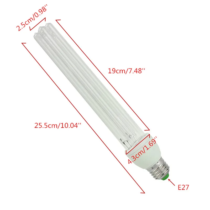 2 шт. E27 20 Вт УФ-кварцевая бактерицидная лампа дезинфекция озоновый стерилизатор светильник для стерилизации клещей для дома ультрафиолетовые трубчатые лампы