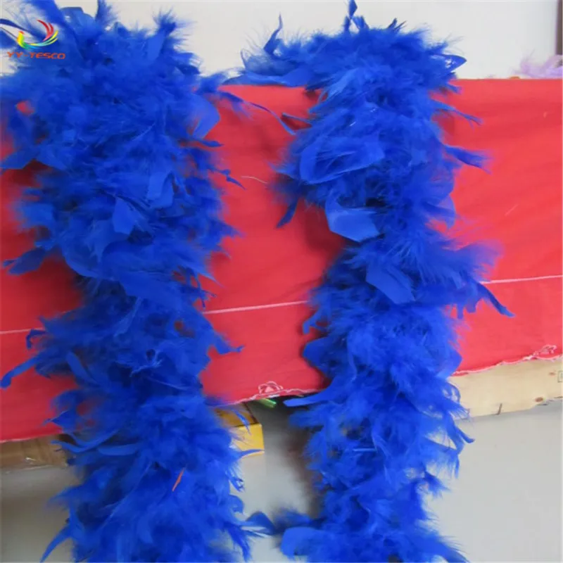 2 метра пушистое перо индейки Боа около 50 грамм юбка отделка для вечерние/костюм/шоу куриное перо полосы свадебные украшения - Цвет: Royal blue
