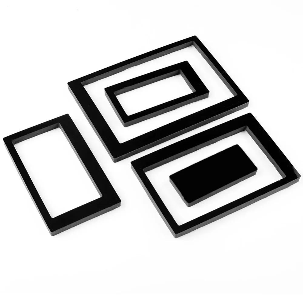 

NEW 5pcs Black/White Rectangle Picture Photo Frames Set 3D Removable Wall Sticker Home art Free Shipping