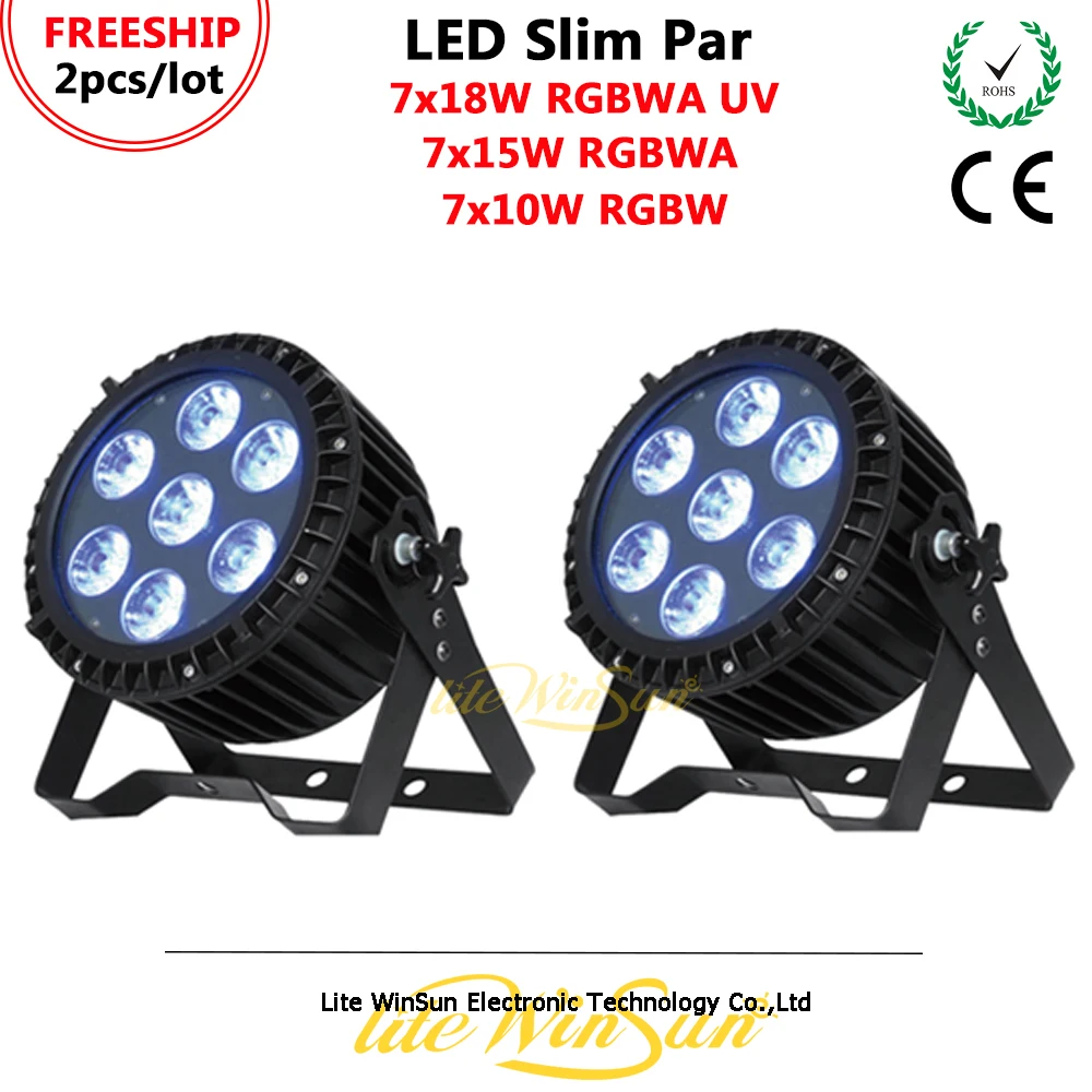 Litewinsune 2 шт. бесплатная доставка SlimPAR 7 LED RGBW светодиодный хцветный светильник Par DMX