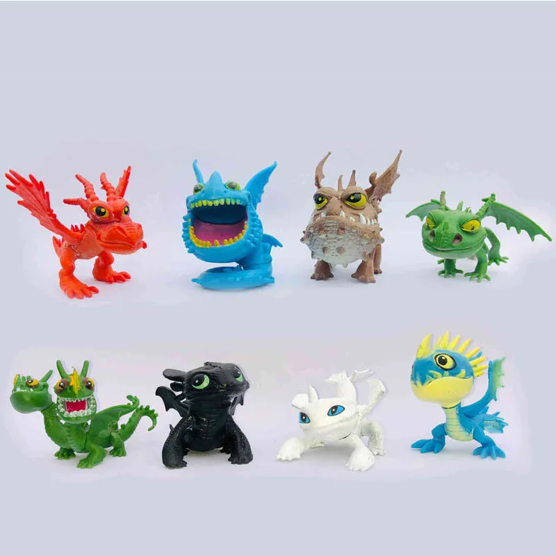 How To Train Your Dragon 3 8pcs Dragon Doll Decoration Toy Set Stormfly Night Fury light Fury toothless children gifts How To Train Your Dragon 3 8pcs Dragon Doll Decoration Toy Set Stormfly Night Fury light Fury toothless children gifts