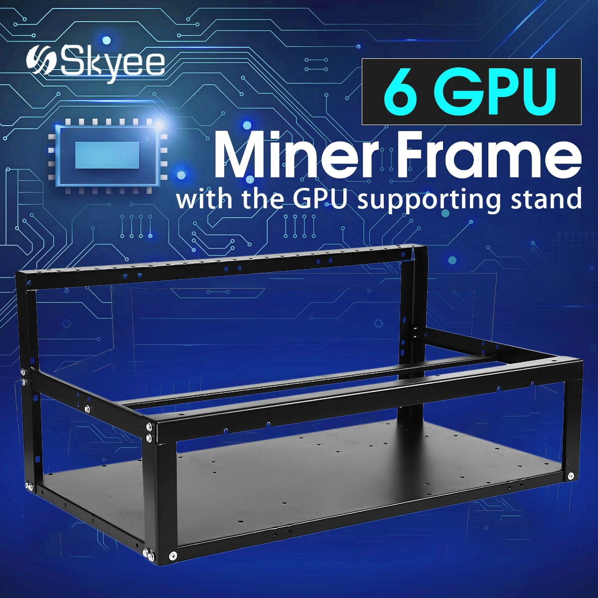 

S SKYEE 6 GPU Iron Rackmount Mining Frame Open Air Miner Frame Case Rig Case GPU Computer for ETH Ethereum for Bitcoin