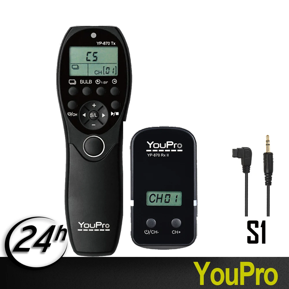 

YouPro YP-870 II S1 Wireless Shutter Timer Remote for Sony a900 a850 a700 a560 a550 a500 a450 a77 a65 a57 a55 a35 DSLR Camera