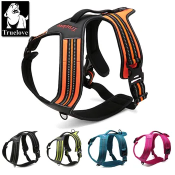 

Truelove Reflective Small Dog Harness Large Nylon Soft Padded K9 Dog Harness Basic Halter Vest Harnesses Black Pets Acessorios