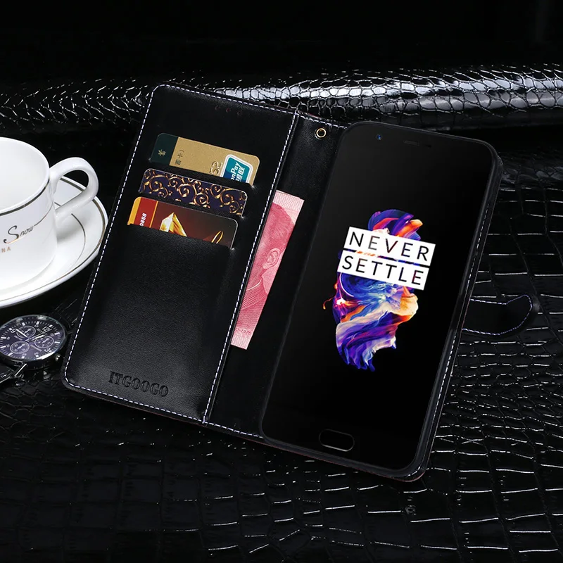 ITien Флип Высокое качество кожа для Oneplus 3 Защита винтажная подставка ТПУ Силиконовый чехол Etui кошелек для Oneplus 5