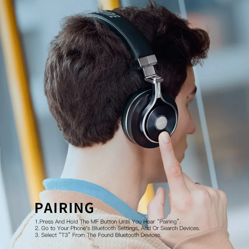 Bluedio T3 Bluetooth Wireless Headphone 3D Bass Headset Portable With Microphone For Music Iphone Samsung Xiaomi Headphone