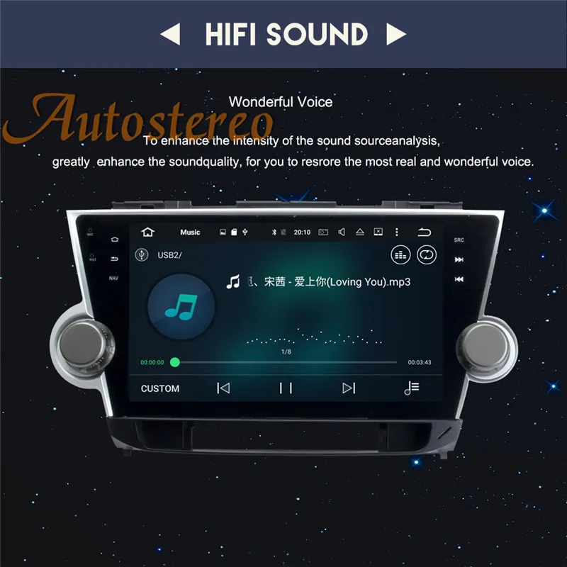 Best Auto stereo Android 8 Car No DVD player GPS Navigation For Toyota HIGHLANDER 2008-2014 multimedia radio tape recorder head unit 15