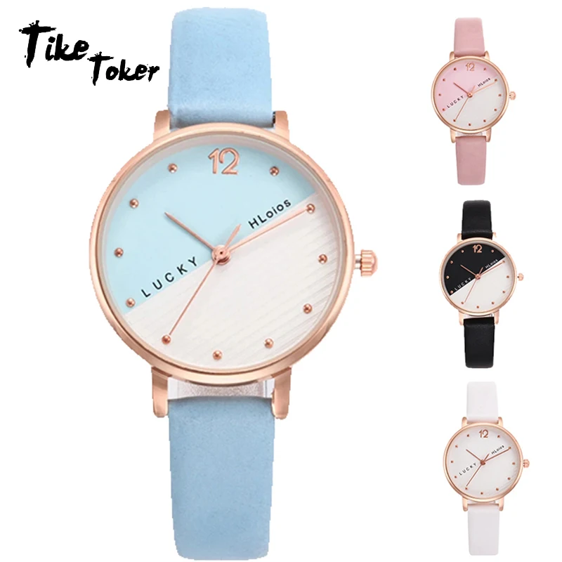 

Tike Toker,Watches Women Fashion Leather Strap Colorful Female Clock Ladies Quartz Wrist Watch Montre Femme Relogio Feminino