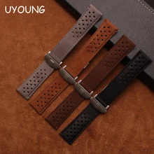 Качественный ремешок для часов из натуральной кожи 22 мм узор коричневый ремешок аксессуары для часов браслет