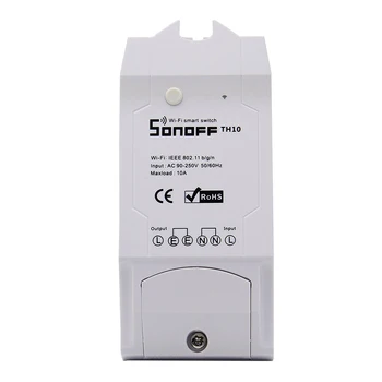

Sonoff TH10 Smart Wifi Switch Monitoring Temperature Humidity Wifi Smart Switch Home Automation Kit Works With Alexa Google Home