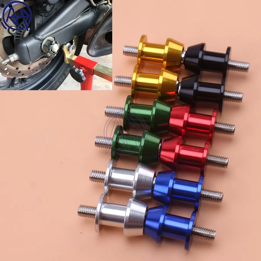 

2x 8mm Rear Stand Swing Arm Spool Sliders Racing Stand Swingarm Bobbins Spools Stand Screws 6colors for Motocycles Custom