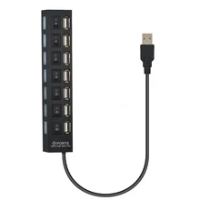 Kebidu Высокое качество 7 Порты LED USB High Скорость 480 Мбит/с адаптер USB HUB Мощность включения/выключения для PC ноутбук Тетрадь