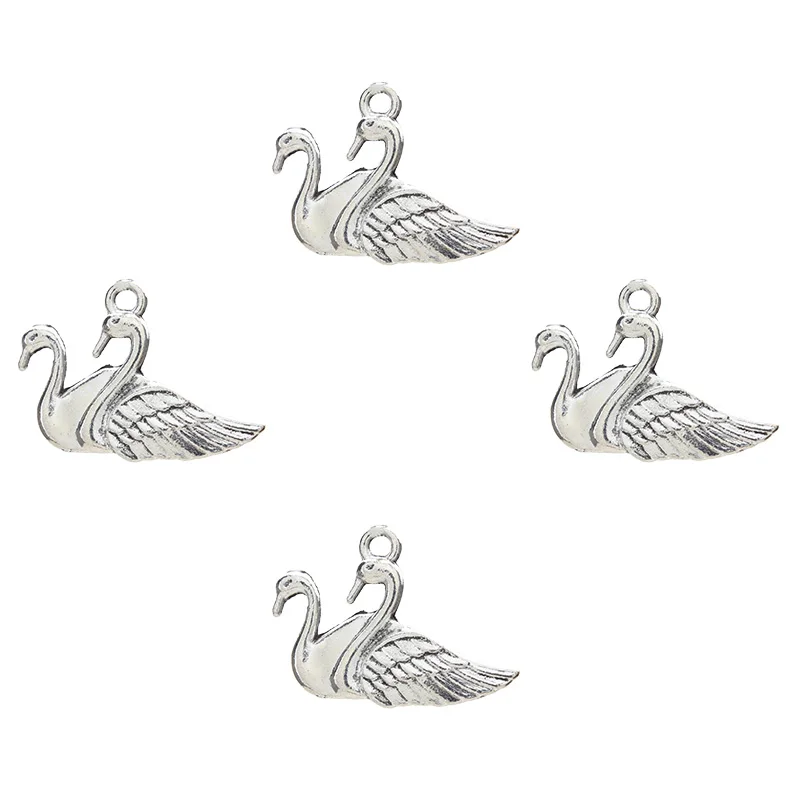 10pcs Antique Silver Mandarin Duck Charms Zinc Alloy Metal Fit Charms