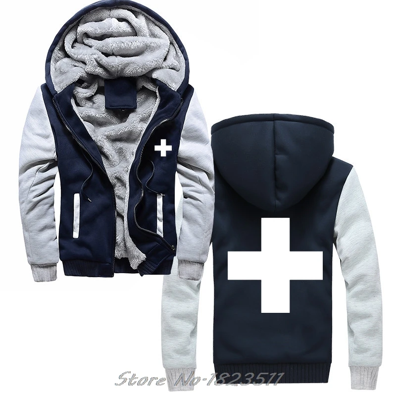 

winter thick Hoody hoodie Swiss Switzerland Suisse Flag White Cross Red Cross Sweatshirt hoody Jacket Tops