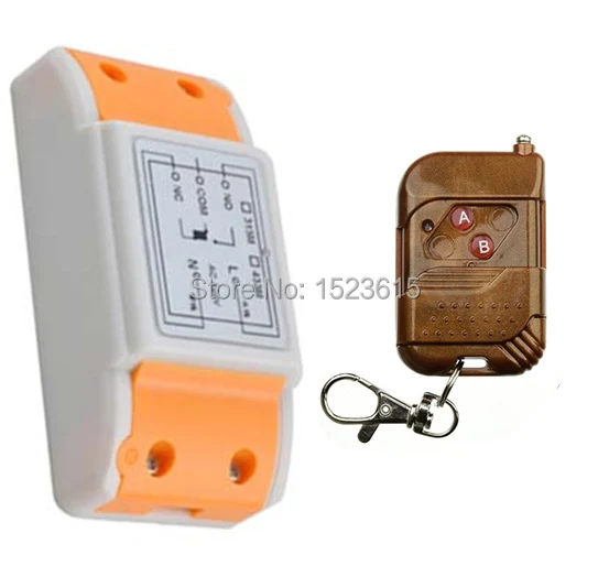 

NEW AC220V 1CH 10A wireless remote control switch system teleswitch 1X Transmitter + 1X Receiver relay smart house z-wave