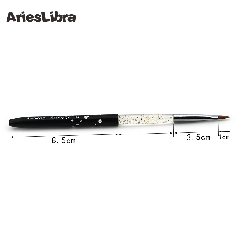 AriesLibra, 100 шт., кисть для ногтей, 2#, колонок, Соболь, акриловая кисть, УФ-Гель-лак, кисть для ногтей, инструмент для маникюра, набор ручек