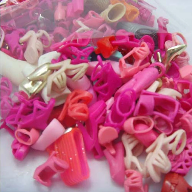 New fashion mixed Style different mixed Shoes Boot 40 Pairs / lot For Barbie Doll Multiple colors Doll accessories,doll accessories,doll shoes