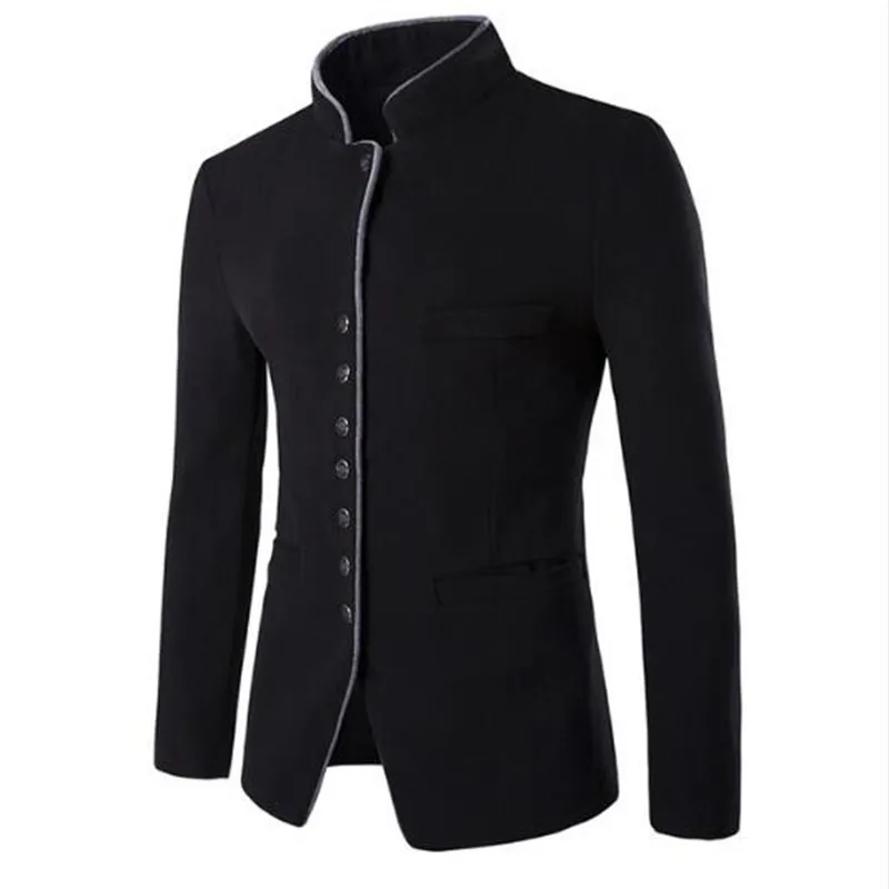 Autumn And Winter Are 2018 New Young Male Chinese Tunic Collar Coat Style Casual Han Tang Suit Jacket NZ724 | Мужская одежда