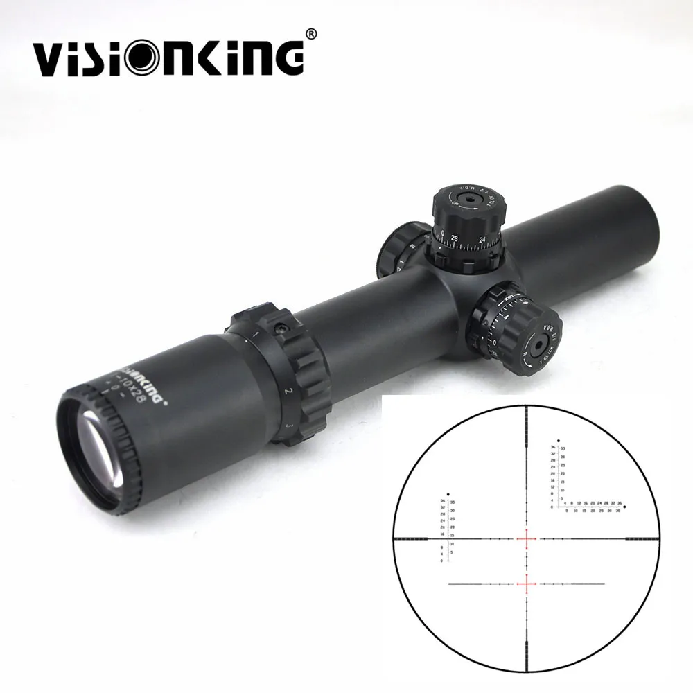 Прицел с ночным освещением Visionking 1 10X28 SFP оптический прицел для снайперской охоты