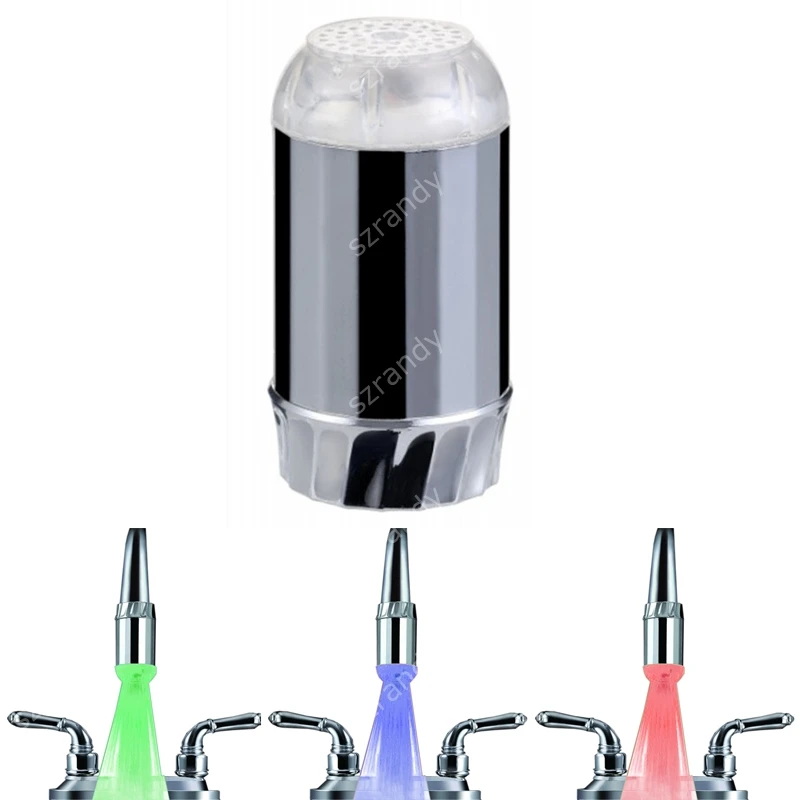

temperature sensor 3 colors led faucet light without battery(Aerator for faucet) with adaptors