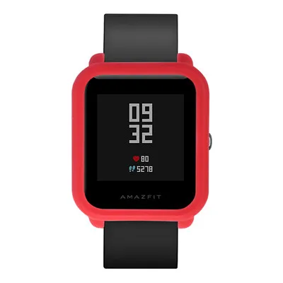 Мягкий ТПУ защитный силиконовый полноцветный чехол для Xiaomi Huami Amazfit Bip Youth WatchSmart аксессуары защитная рамка - Цвет: Red