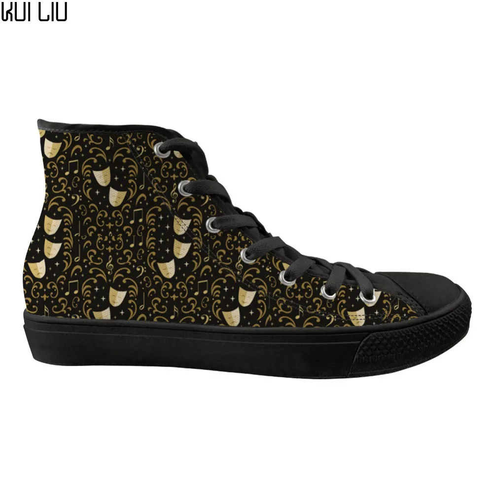 

Customized Shoes Women Spring Stylish High Top Canvas Shoes Funny 3D Theater Damask Prints Women's Casual Vulcanized Sneakers