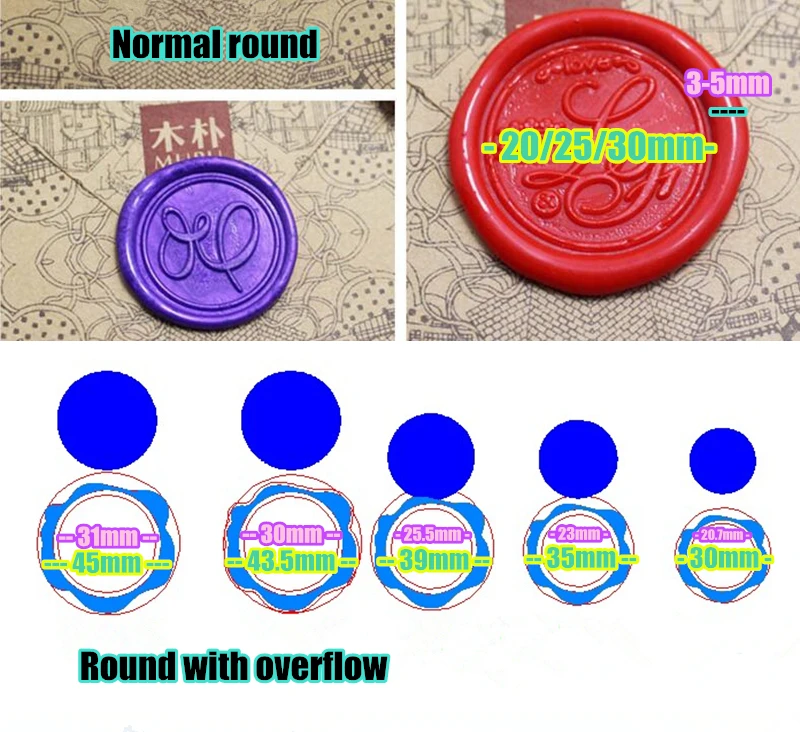 Wax sticker size selection 1-1