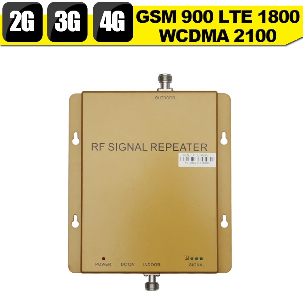 2G 3G 4G GSM 900 WCDMA 2100 LTE 1800 Tri Band Cep telefonu Sinyal Booster 65dB Kazanç Cep Telefonu Hücresel Tekrarlayıcı 3G 4G Amplifikatör