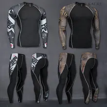 Рашгард MMA мужские многофункциональные Фитнес Брюки-футболка набор 3D печати мужские брюки Рашгард костюм