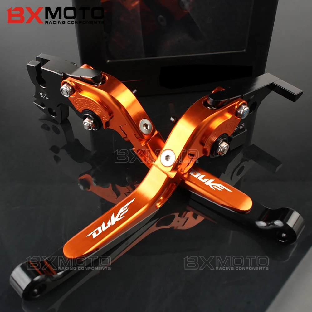 

2017 Orange Color Motorcycle CNC Aluminum Adjustable Folding Extendable Brake Clutch Levers Fit For KTM Duke 125 200 390 RC390