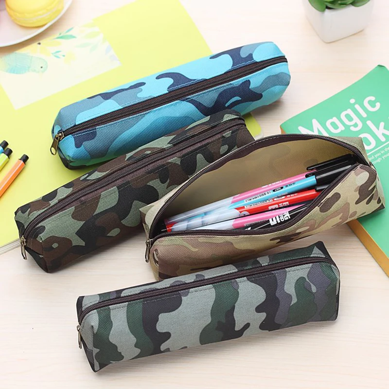1 шт., камуфляжный чехол-карандаш для мальчиков и девочек, школьные принадлежности, сумка на молнии, 4 цвета, сумка-карандаш