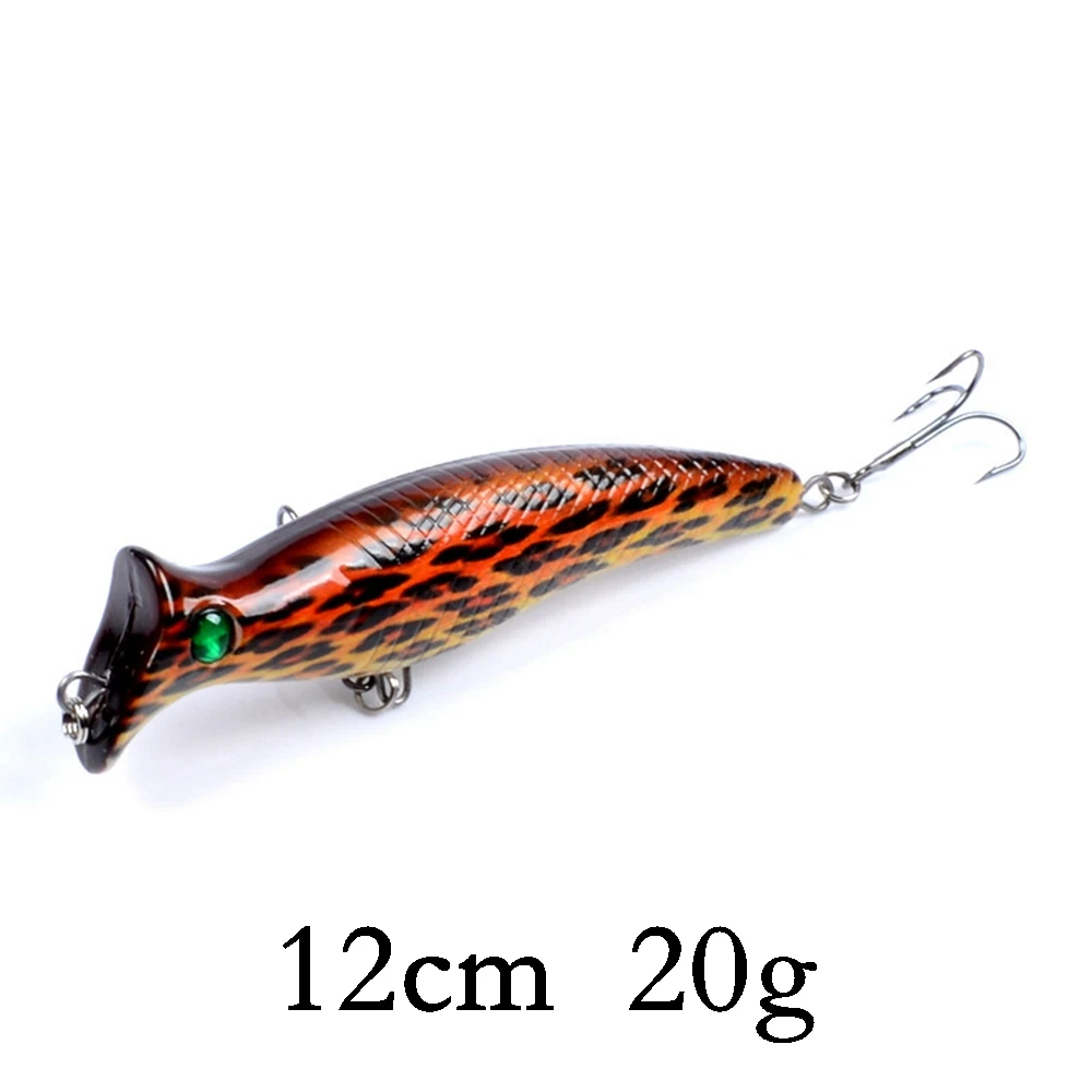 Biwvo Popper 12cm 20g Wobbler For Trolling Fishing Lure Metal Winter Sea Hard Fishing Goods For Fishing Ice Whopper Plopper - Цвет: B