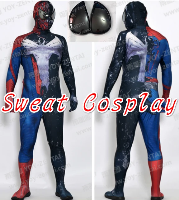High Quality Amazing Spider Man Venom V1 Costume Half Spiderman Half