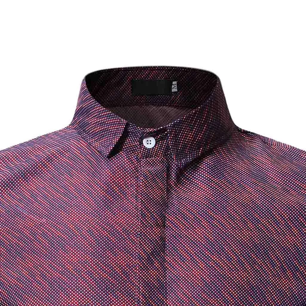 Doudoulu Для мужчин летние печати отложным воротником Slim Fit короткий рукав топ, Футболка Блузка Мужская одежда Повседневное рубашки# SS