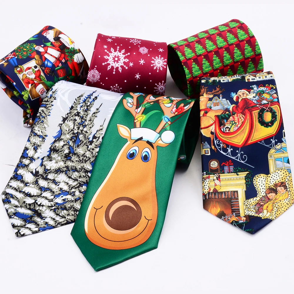 RBOCOTT, новинка, рождественские галстуки, Санта Клаус, снежинка, галстук, хорошее качество, с принтом, галстуки на шею, 9 см, красный, зеленый, для фестиваля, подарок