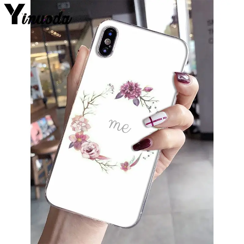 Yinuoda الأسرة والأصدقاء السفر الزهور شفافة الهاتف غطاء ل أبل فون 8 7 6 6 S زائد X XS ماكس 5 5 S SE XR الهواتف المحمولة