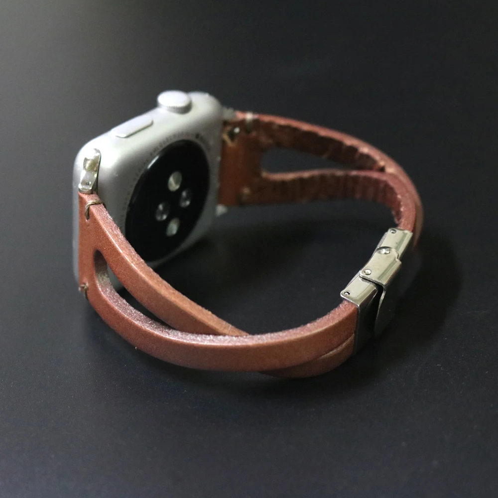 Хит Etsy ретро браслет для Apple Watch 38 мм 40 мм Серия 1 2 3 4 яловая кожа для iWatch ремешок 42 мм 44 мм натуральная кожа