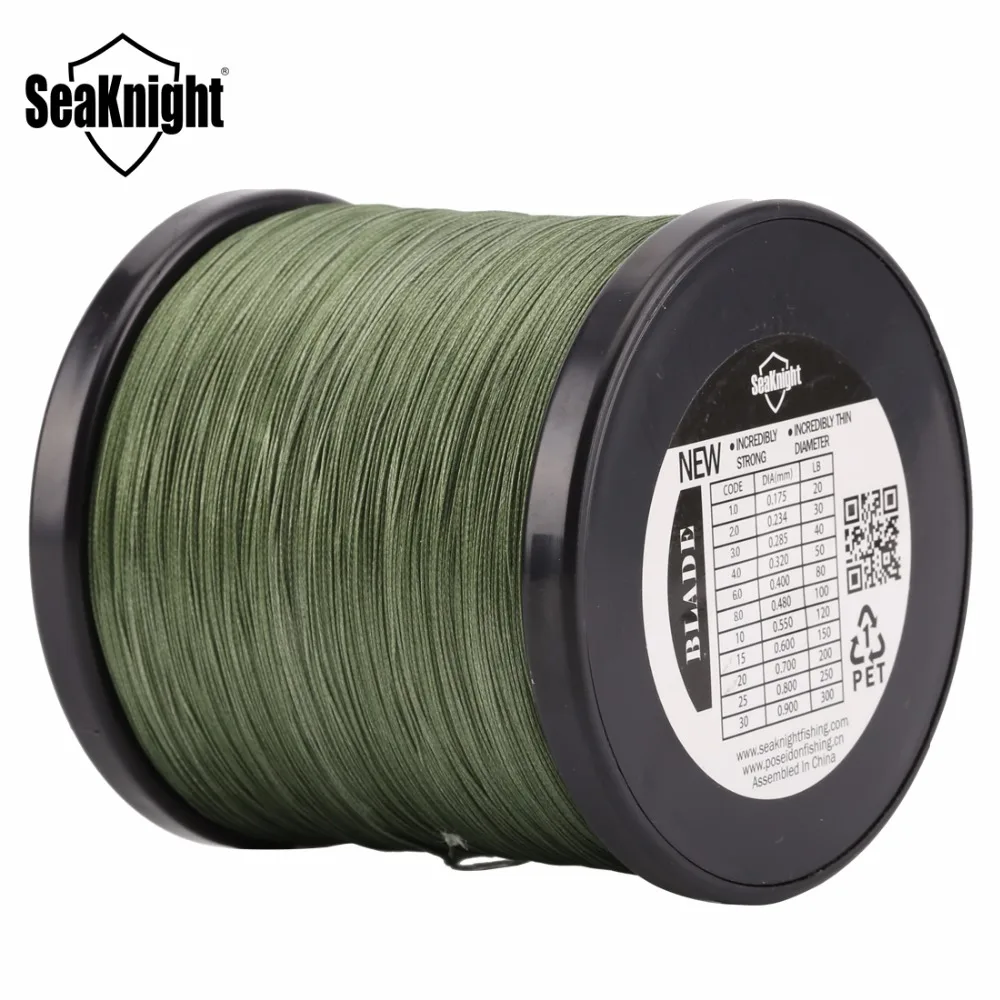 SeaKnight 8 нитей 300 м 500 1000 лезвие x8 плетеная леска прочная многонитевая PE 20 100 фунтов